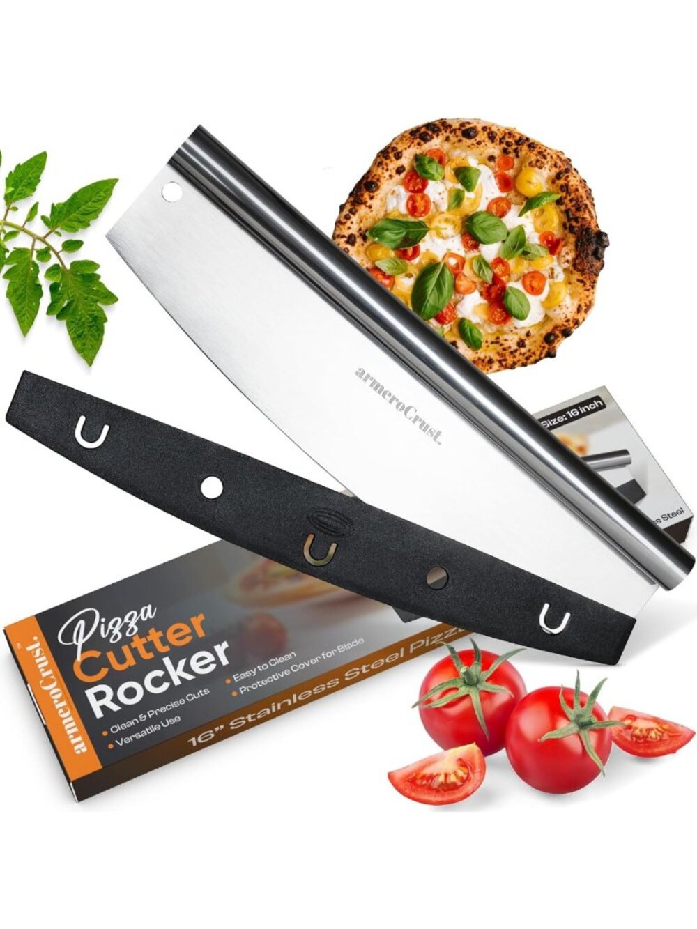 16-Inch Rocker Pizza Cutter - Effortless Slicing, Premium Finish, Time-Saving